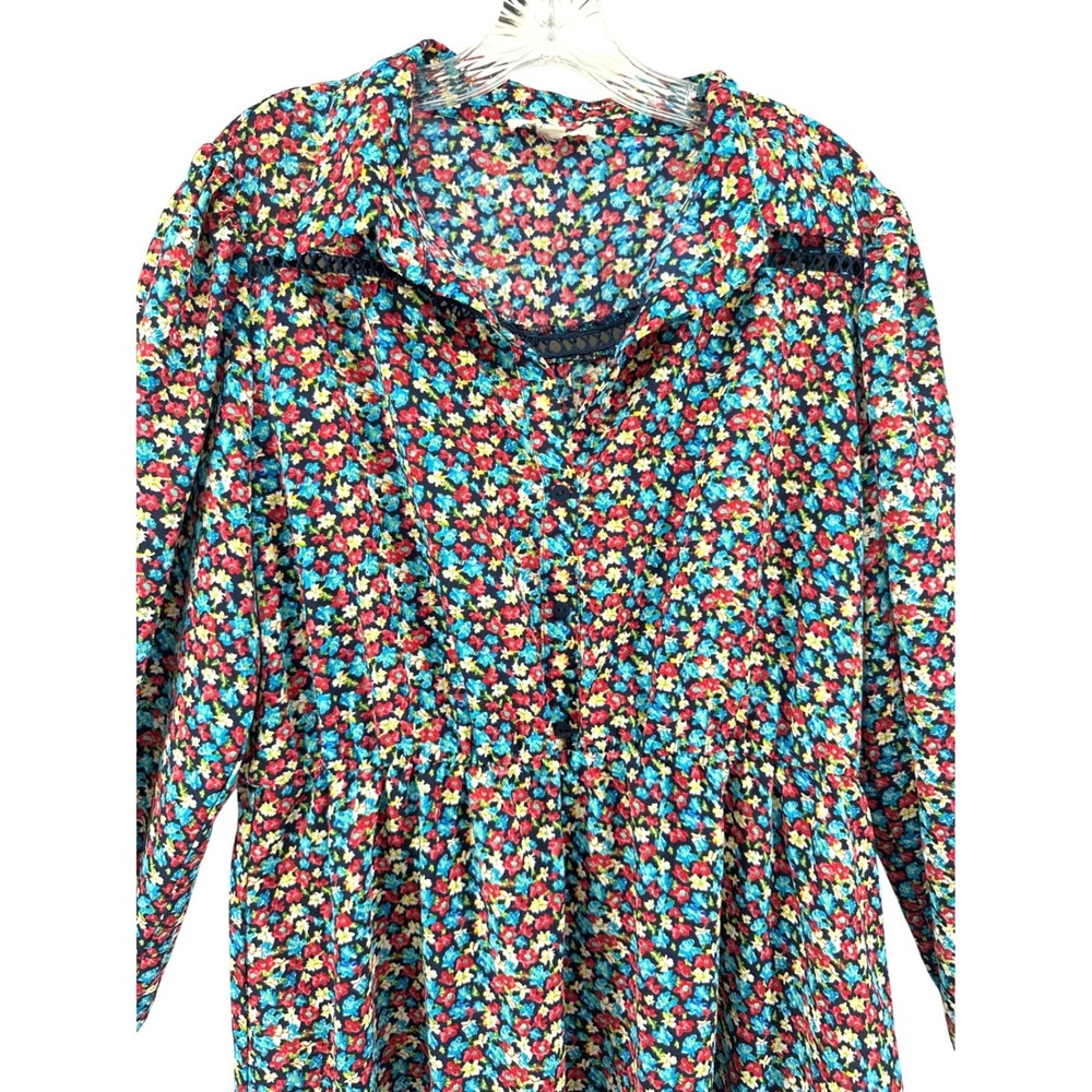 Umgee USA Floral Long‎ Sleeve Babydoll Dress 1XL Cottagecore Crochet Lace Boho - Picture 9 of 14